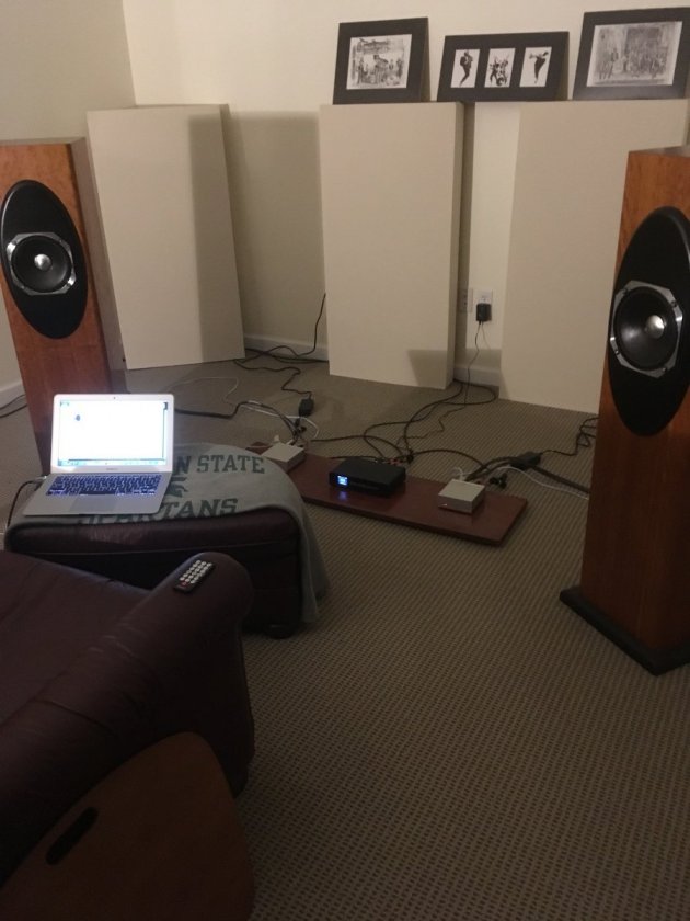 Front of my room (near-field setup), Dynaudio BM5 MkIII (alternate speakers) not shown.