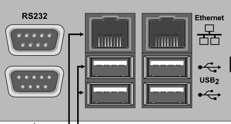 Rear view of BDP-2 showing USB ports.