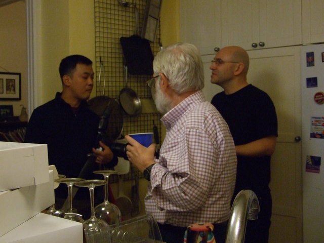 In the kitchen - Dave, Levi & Mark
