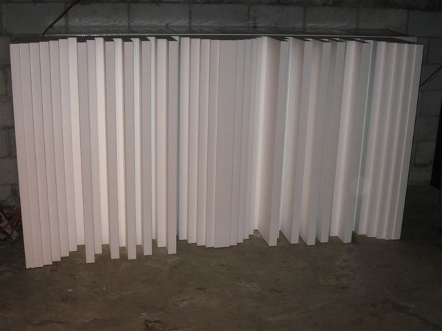 SRL audio diffusor 4' x 8' and 15" deep - Not finished yet, this will be framed with wood and painted, and installed on my rear listening wall.