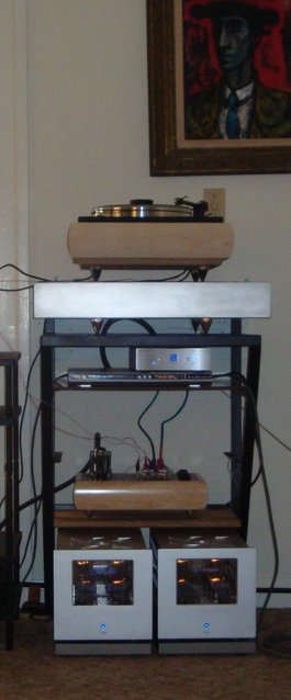 empire rebuild/w/origin rb300, sumiko bp spec, homemade stand and isolation, also HM 6sl7 phono stage