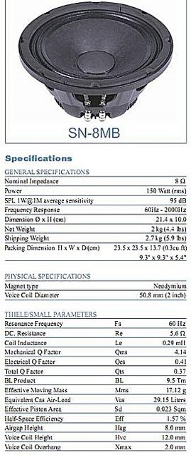 PAudio SN-8MB midbass