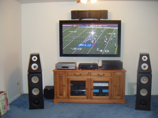 My Von Schweikert VR-5 Anniversary's with grills removed - I use my system as a home theater and 2-channel for music.