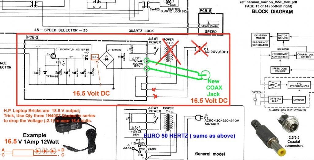 Harman Kardon T60 turntable Power Supply outboard modificiation