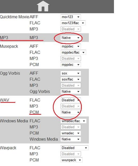 file format settings