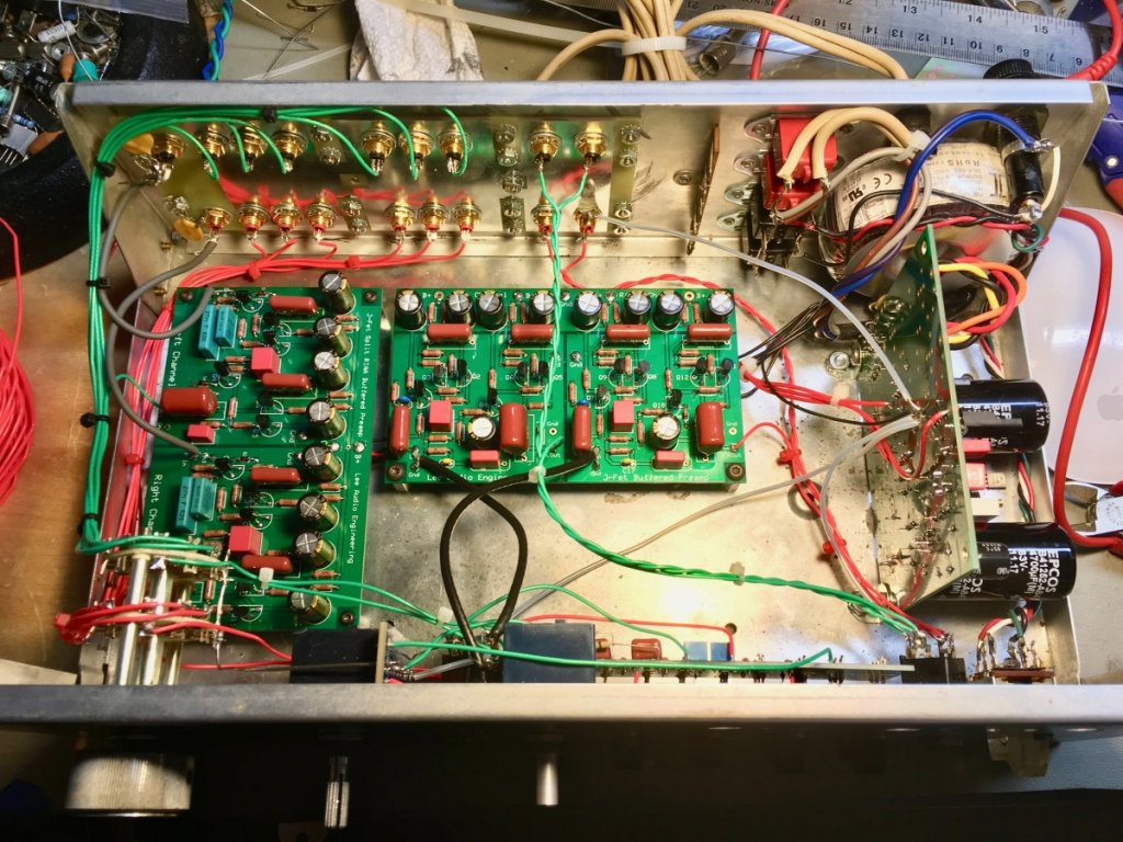 Interior front view including new back panel ground plane I/O jack set.