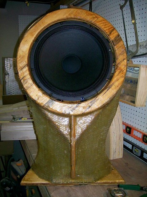 Fiberglass DIY (obviously) baffle with 15" Hawthorne Silver Iris Coaxial (work still in progress)