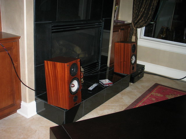 2nd system - i set them up in living room. fireplace not used since i have put the 2nd there.. not ideal but most convenient