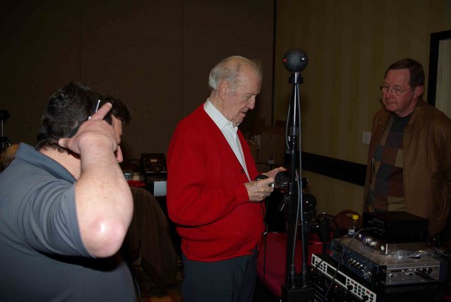 Ray Samuels checking out Joe Grado's recordings