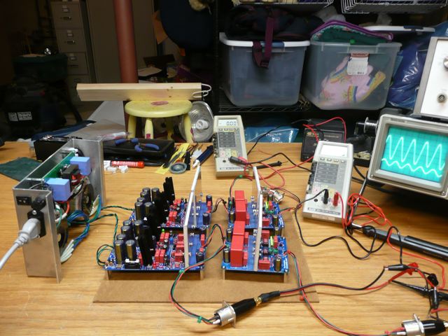 Pumpkin balanced preamp with shunt regulators - External AC supply with dual toroids and Felix conditioner built-in, dual /-36vdc shunt regulators, set up for 20db gain. Enough voltage swing to drive the First Watt F4 monoblocks to full output in Class A.