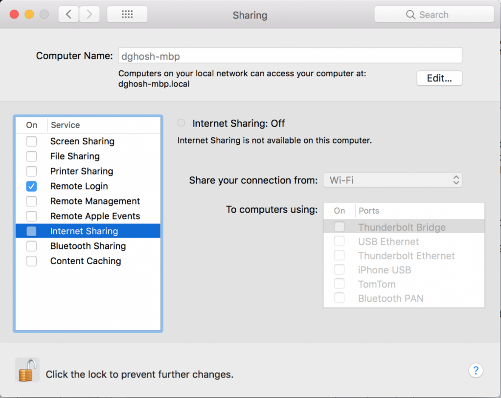 Mac internet sharing