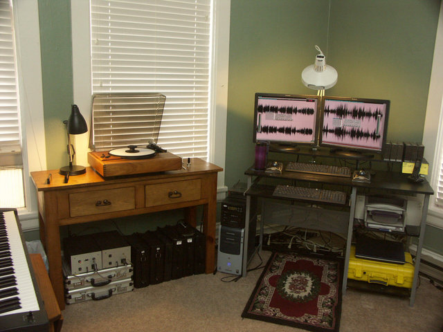 Play-Room - This is my playroom. Record LPs on one computer at 24/88.2 while processing on the other, using Waves software exclusively.