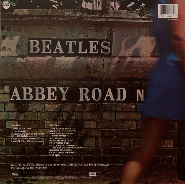 THE BEATLES/ Abbey Road/ 1969- Capitol/EMI (rear) - LP