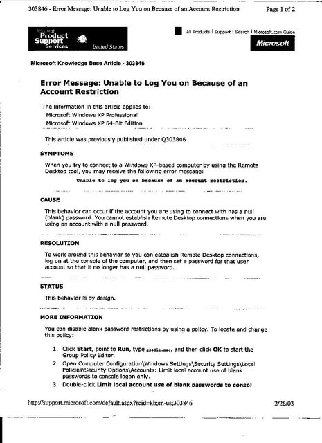 Remote Desktop Connection pg 3