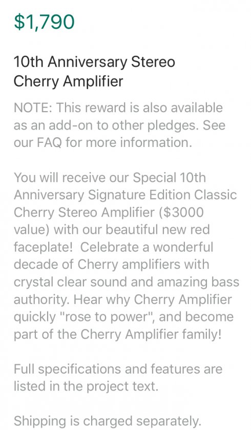 Signature Edition Cherry Amplifier on Kickstarter