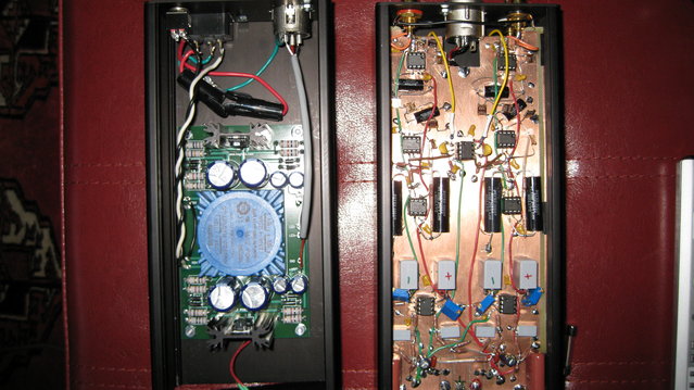 Bugle Power Supply next to Joe Curcio's design RIAA active Phono Preamp - This combination was a lot of work, lots of soldering of tiny resistors, free standing soldering joints but it's all worth it !!! Sounds amazing!