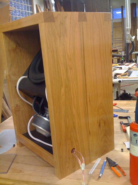 GR OB in Cherry Dovetail cabinet - Cherry Dovetail OB cabinet before grilles and connectors