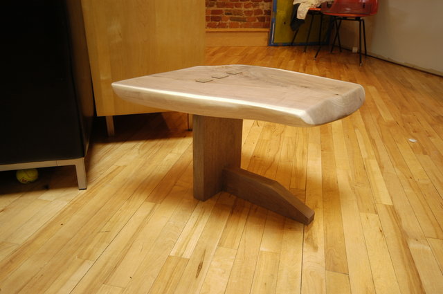 Stand in style of Nakashima - Prototype equipment stand in the style of George Nakashima. Unfinished Black Walnut crotch.