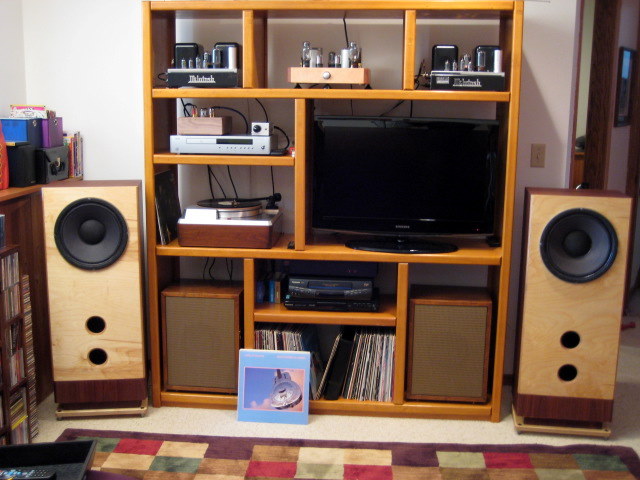 Redboy's system - DIY JE Labs/ Angela Instruments SE 2A3 amplifier, MC30s, Arcam CD73, Empire 208, Tannoy Golds in repurposed Polk SDA cabinets, S&B TX-102 TVC preamp, Bottlehead Seduction