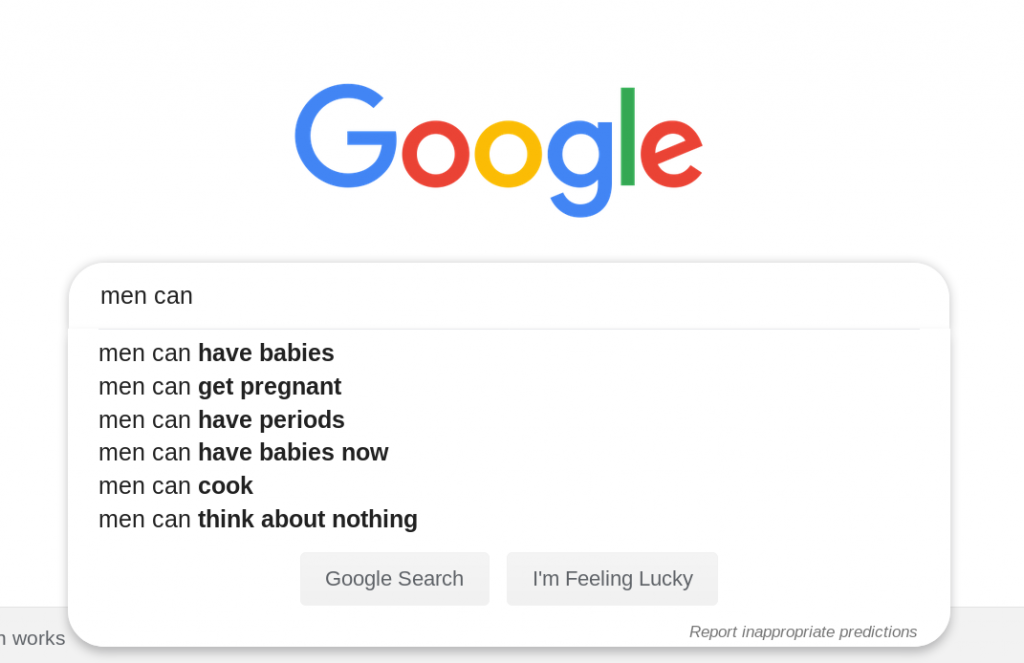My actual Google search, it's no joke