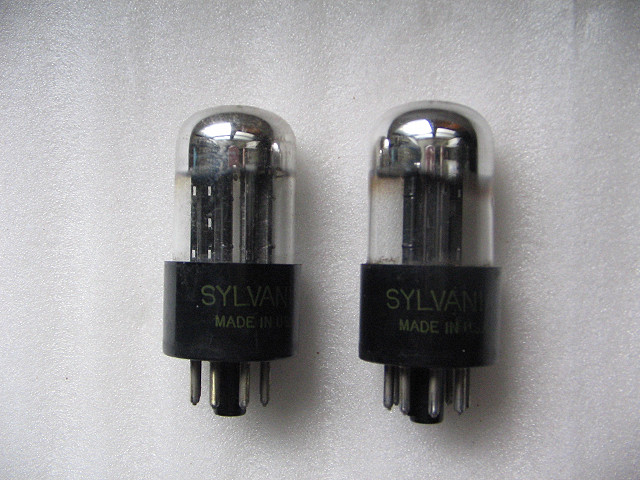 1950s Sylvania 6SN7 GTA chrome tops