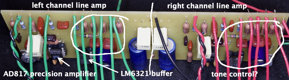 Line amp/tone control PWB