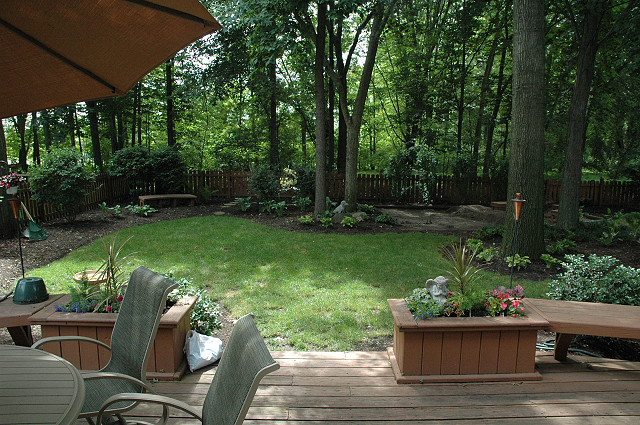 view from center position of outdoor speakers on deck