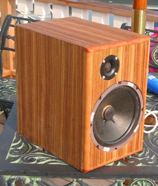 Adire Center Channel, Zebrawood Veneer, Solid Cherry Trim