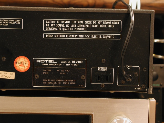 rotel rt-2100 - right rear