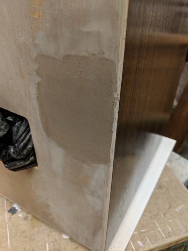 Delamination of the midgrade mahogany ply I used for the back