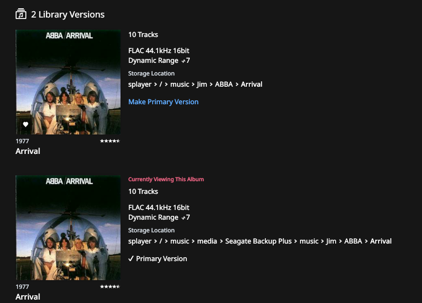 Roon-duplicate-album-screenshot