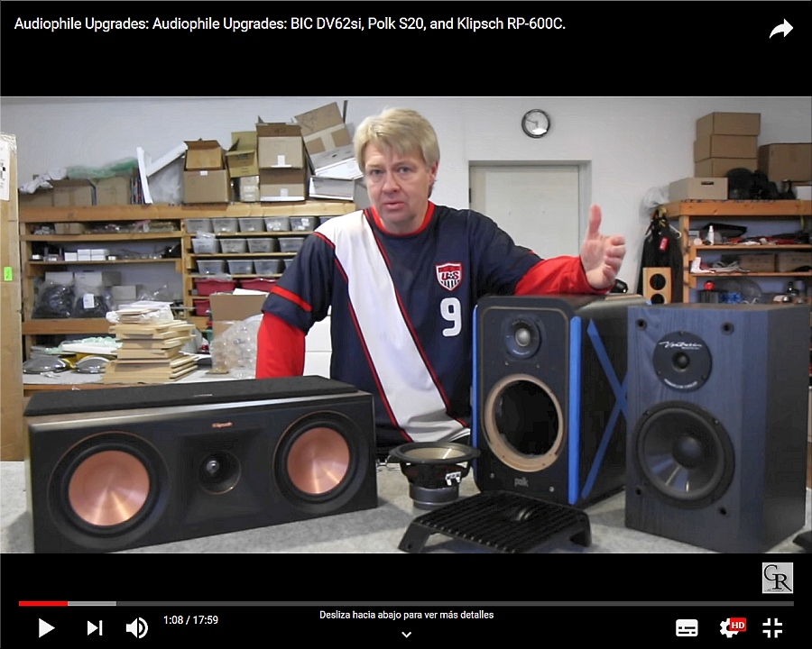 You Tube-GR---Audiophile-Upgrades-BIC-DV 62si--Polk-S 20--and-Klipsch-RP-600C