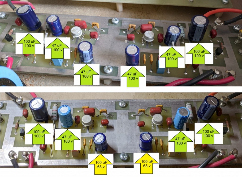 Caps on LNPA 150 power board