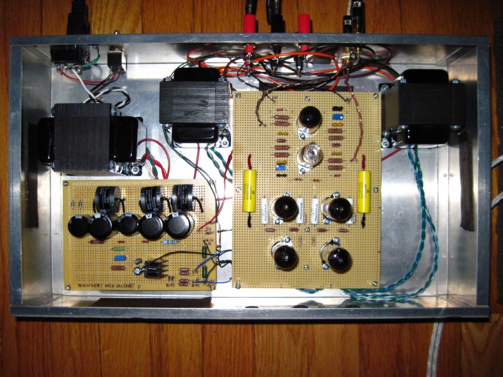 My 1st attempt at scratch building an EL84 tube amp.