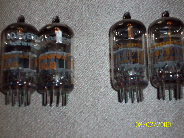 AMP ORANGE GLOBE 6DJ8 PAIR 1 & 2