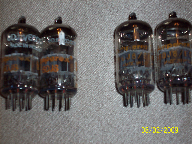 AMP ORANGE GLOBE 6DJ8 PAIR 1 & 2