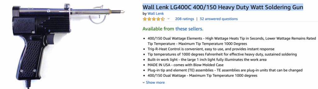 Wall Lenk 400/150 Soldering Gun