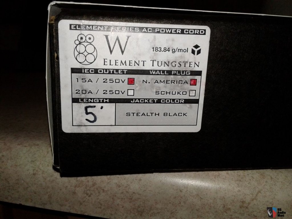 2715965-4640aef 1-synergistic-research-element-tungsten-power-cable-w-galileo-mpc-and-3-filters-5-ft