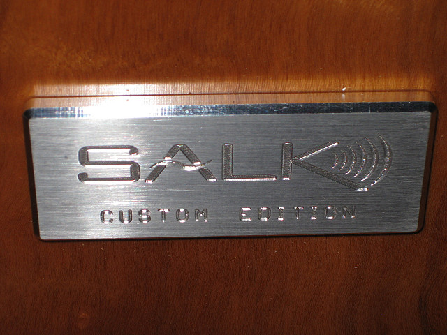 Salk Custom Edition plate on front bottom