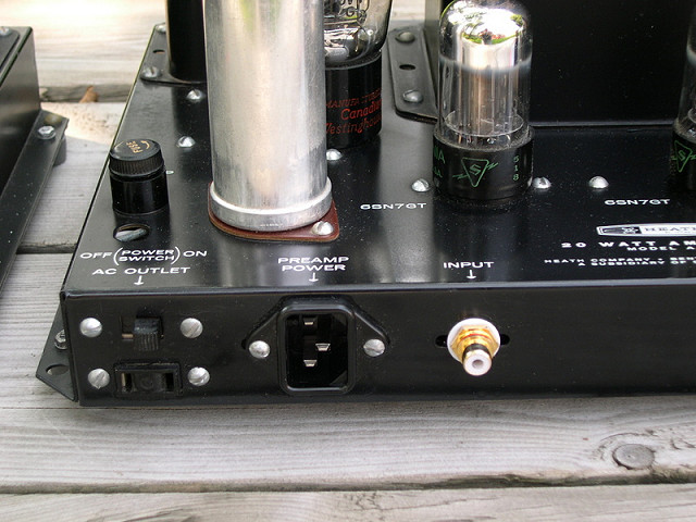 Sam's Audio Labs Heathkit AA-71 showing IEC power inlet