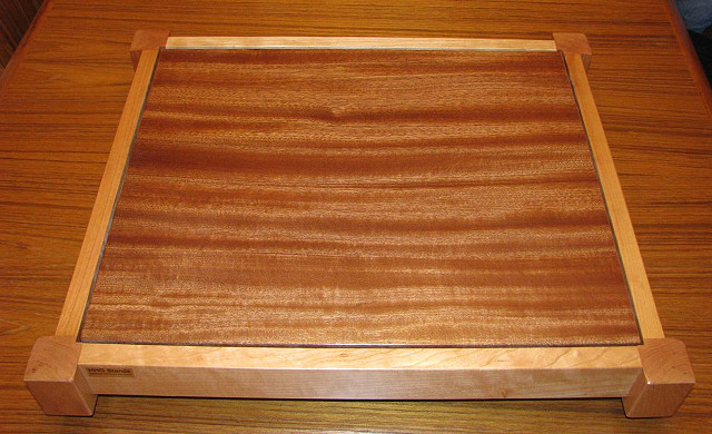 Cherry Frame with Quartersawn Sapele shelf.