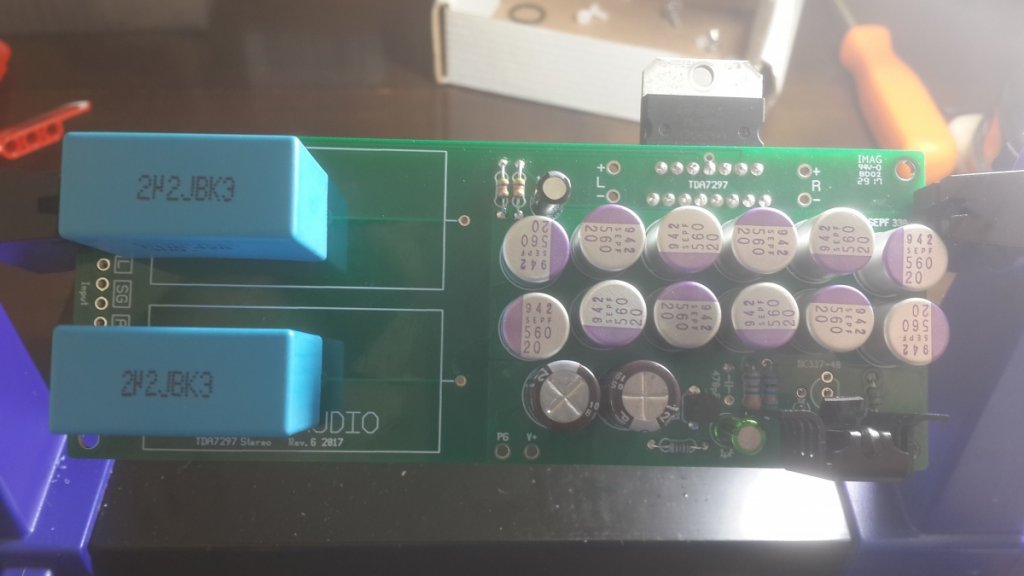 Almost populated amp board