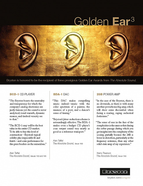 Bryston Golden Ear Awards AD