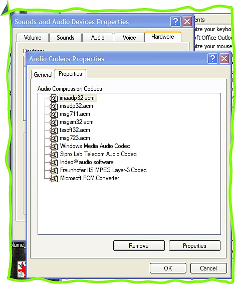 usb audio codecs properties