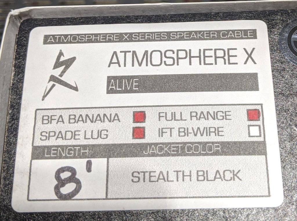 SR Atmosphere X Alive Speaker Cables