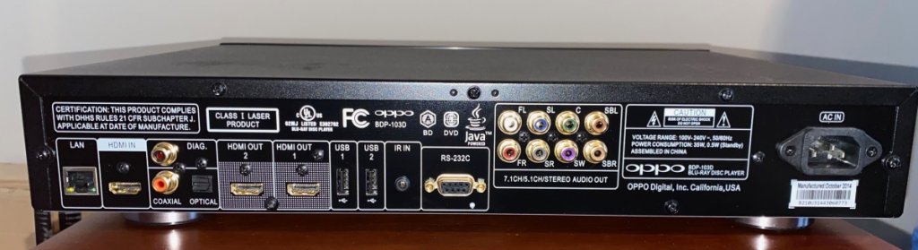 BDP-103D Rear
