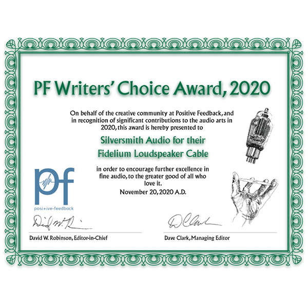 Positive Feedback 2020 Writers' Choice Award