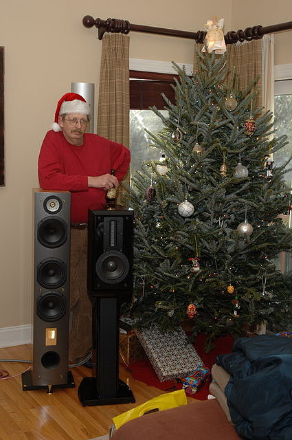 Santa having a hard time trying to get these speakers under the tree... :)
