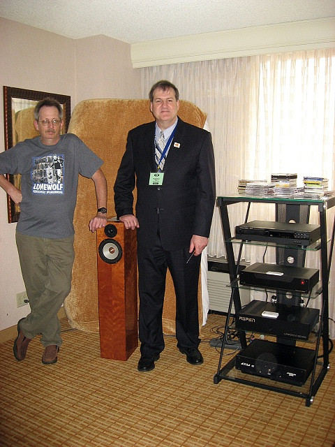 Hugh (Aspen-AKSA) at RMAF with the Ellis Audio speakers....