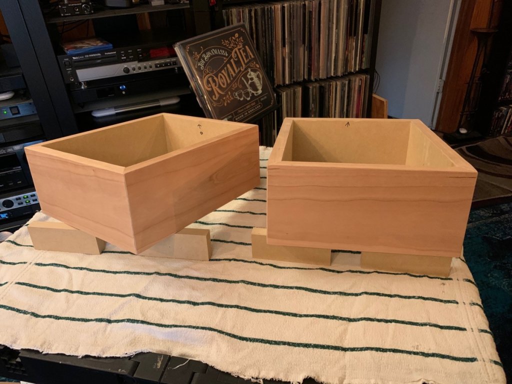 Boxes veneered